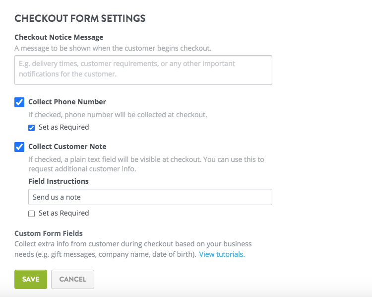 Strikingly editor screenshot showing how to change the checkout form settings Strikingly editor screenshot showing how to change the checkout form settings